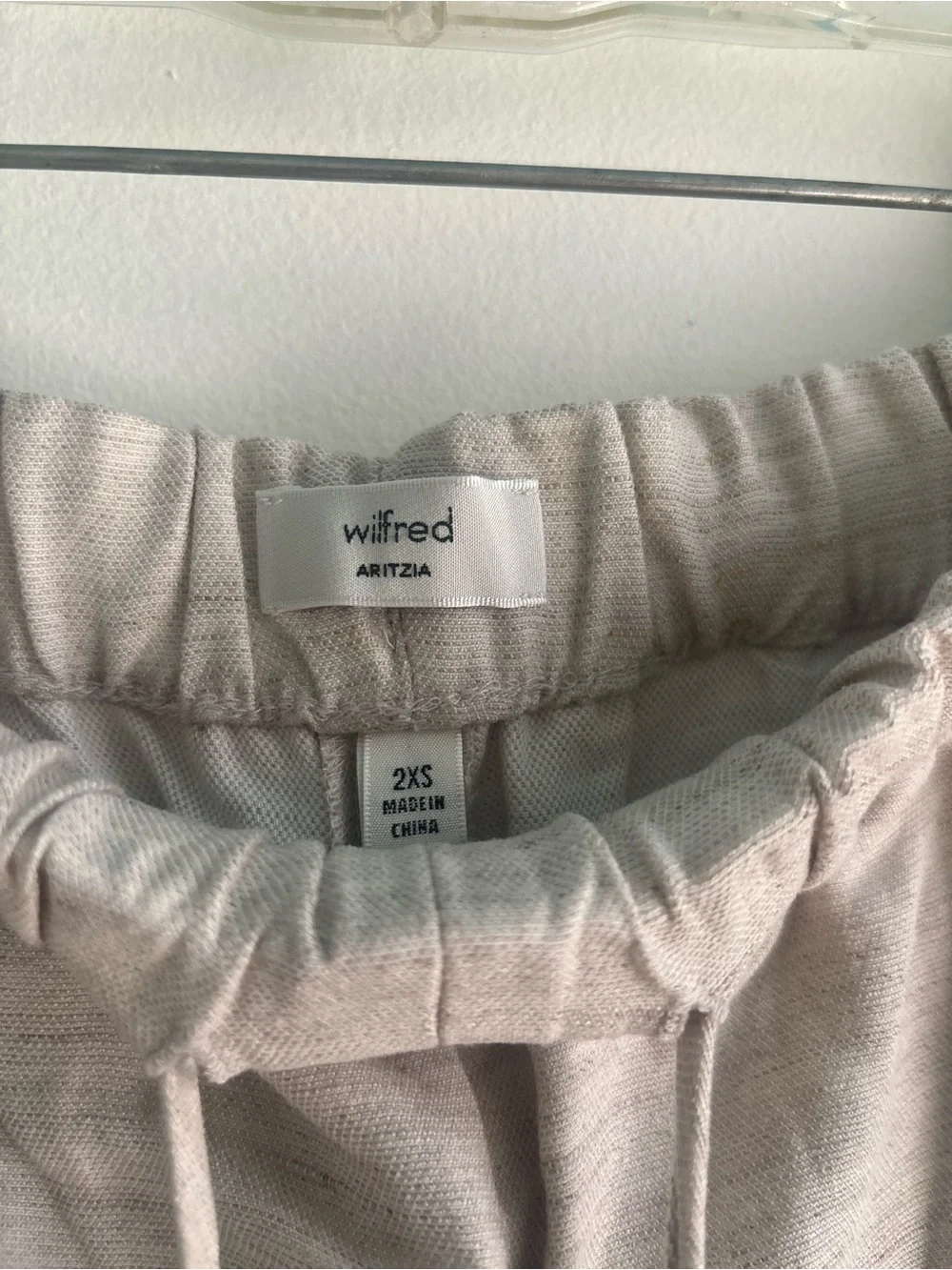 Wilfred Beige Wide-Leg Drawstring Chinos